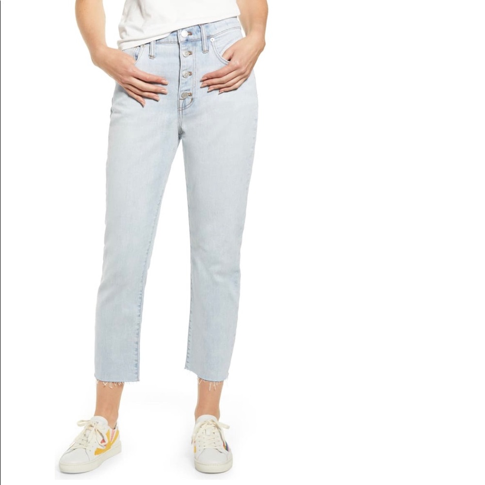 Madewell High rise slim crop boyfriend jeans